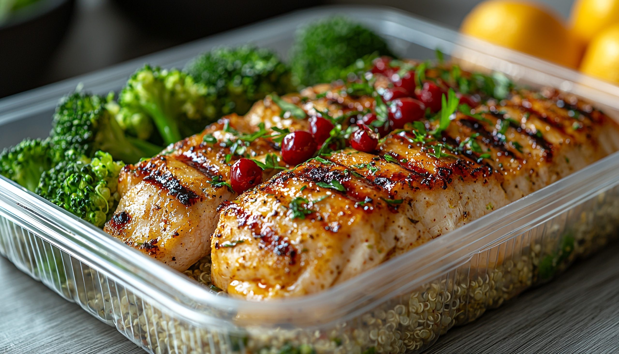 chicken, broccoli and quinoa